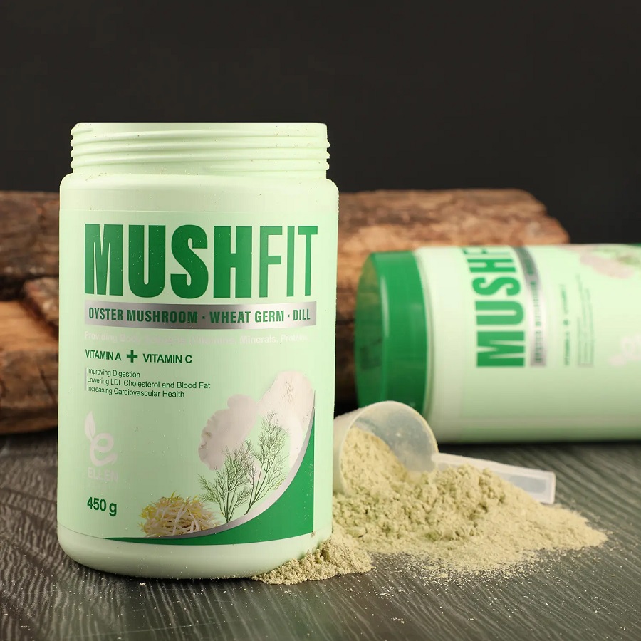 150015904622 پودر قارچ صدفی همراه پودر جوانه گندم و پودر شوید