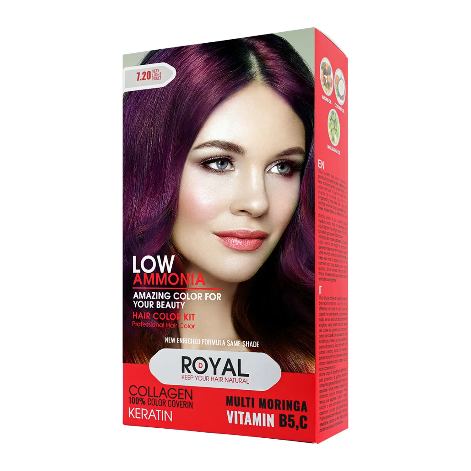 2173415033 کیت رنگ مو شرابی خیلی روشن رویال کد 7.20