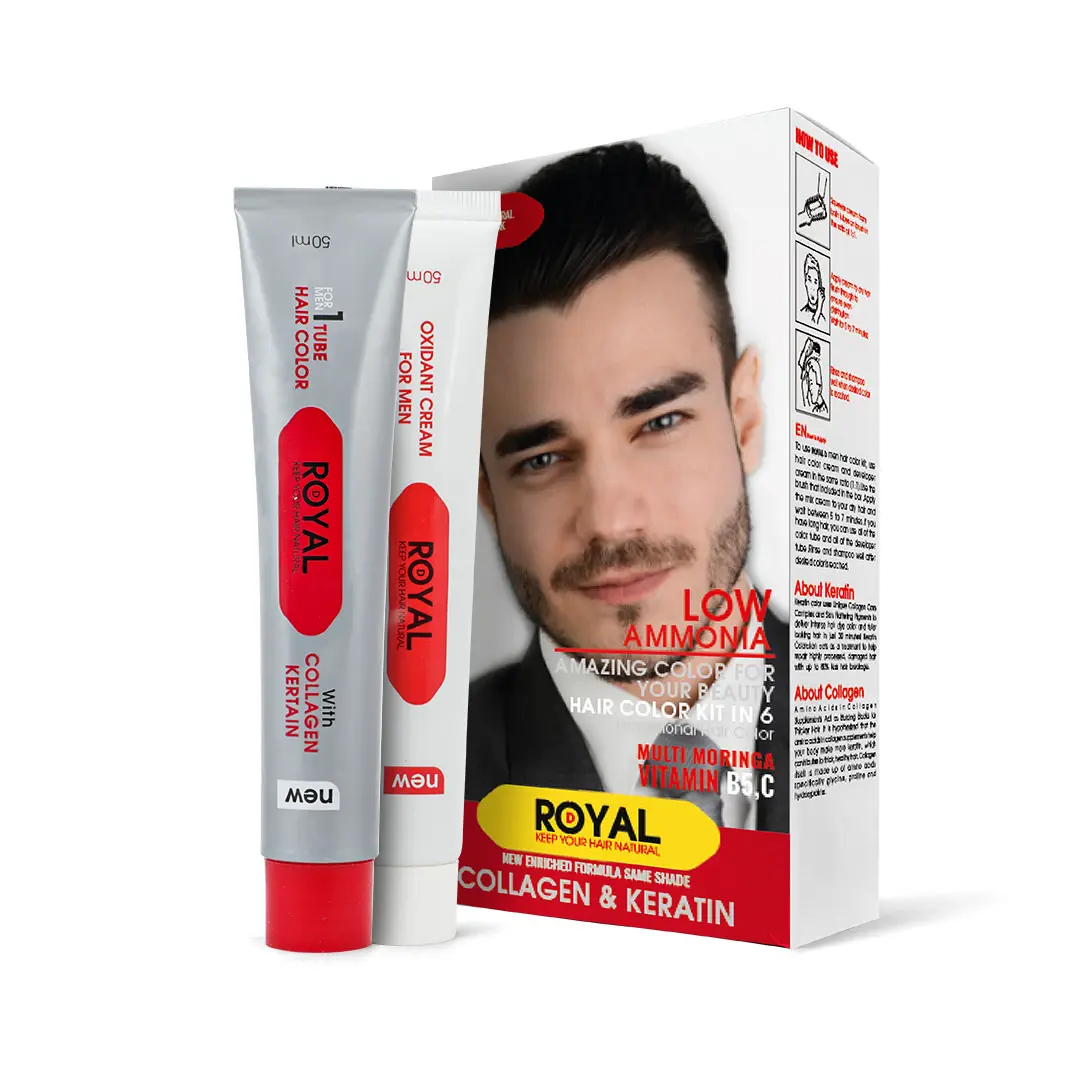 222315007798 کیت رنگ مو مشکی طبیعی مردانه رویال کد 101
